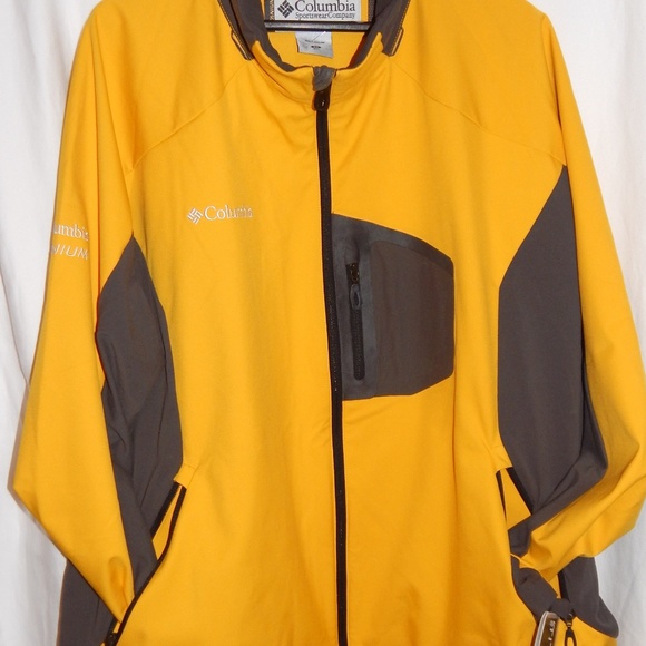 NWT Men Columbia jacket coat 4XL Gold Grey wind / water resistant - Picture 2 of 8